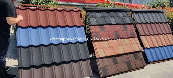 Building material colorful stone coated steel roof tiles / steel roofing tile sheet